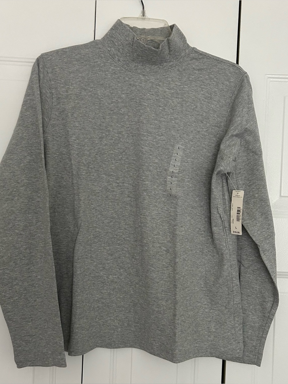 🐢NWT Light Gray Moc Turtle Neck, 100% Cotton, L